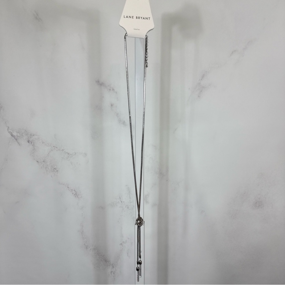 Lane Bryant Silver Tone Lariat Style Necklace NEW - Picture 2 of 8